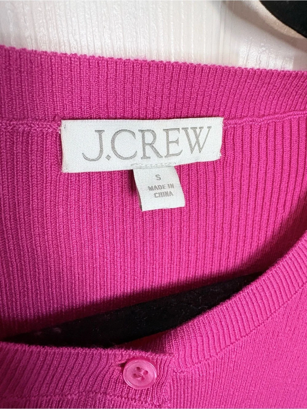 J.Crew TENCEL Blend Ribbed Henley Sweater Raspberry  Pink Long Sleeve Size S